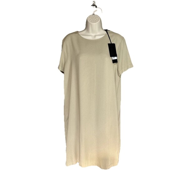 NWT Jenni Kayne Size Large Crepe T-Shirt Dress Willow Beige New - Picture 2 of 9